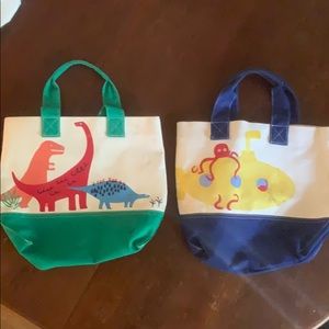 Pair of Pottery Barn Kids canvas totes